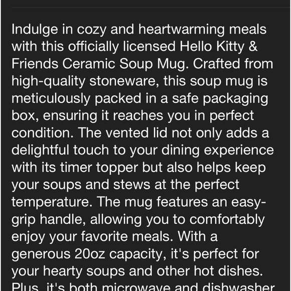 New hello kitty and friends 20oz ceramic soup mug with lid - Picture 9 of 13